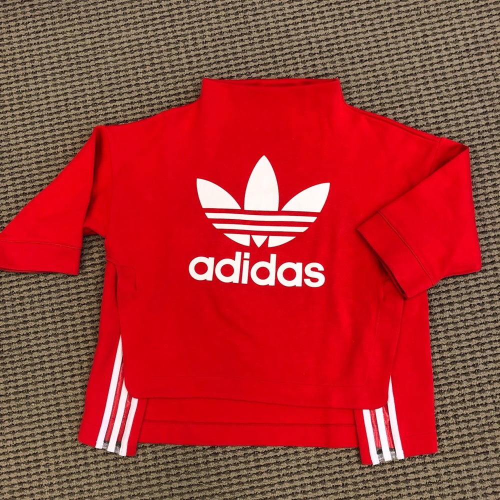 Adidas Women’s Originals Tubular Logo Sweater Red
